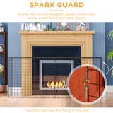 HOMCOM Extendable Fireguard Screen – Sturdy Fire Safety Guard for Children and Pets, Black