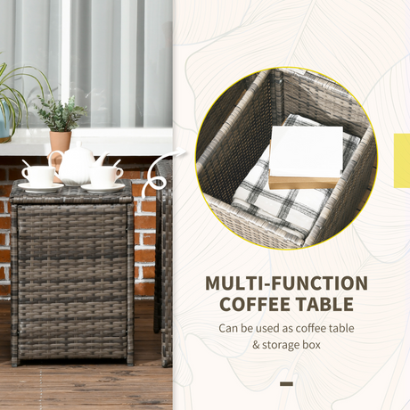 Outsunny Rattan Sofa Set rattan weave close-up