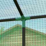 Lean-to Walk-in Greenhouse with Roll-up Door & 2 Mesh Windows – PE Cover Wall Grow House, 196 x 77 x 197cm, Green