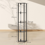 HOMCOM Standing Floor Lamp with Foot Switch – Black