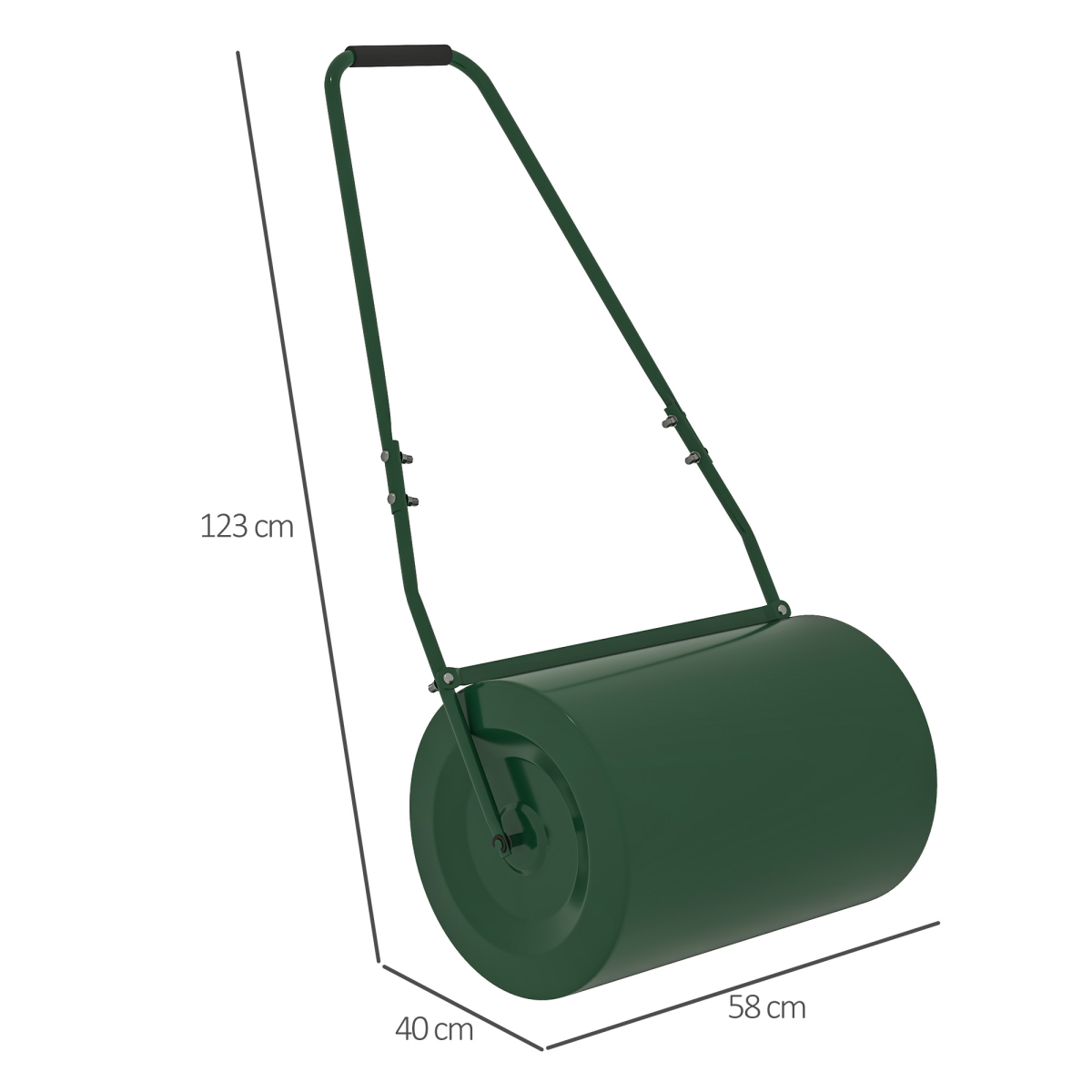 Outsunny Heavy-Duty Metal Lawn Roller, Fillable with Water or Sand – Garden Lawn Levelling Tool, Deep Green