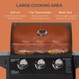 Outsunny 3 Burner Gas BBQ Grill Trolley with Warming Rack, Storage Cabinet & Piezo Ignition