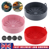 Reusable Silicone Air Fryer Liner Pot with Handles – Non-Stick, Heat Resistant Air Fryer Accessory, Black
