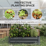 Outsunny Set of 2 Galvanised Steel Raised Garden Beds, 100 x 100cm Planter Boxes – Easy Setup, Dark Grey