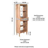 Wilton Acacia Wood Slim Bookcase with 1 Drawer – Hand-Crafted Storage for Alcoves & Hallways