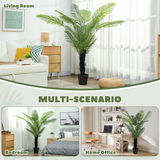 Artificial Areca Palm Tree in Weighted Pot, 120cm – Lifelike Indoor Faux Plant for Home & Office Decor, Green