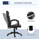 Vinsetto Executive Racing Gaming Chair with High Back, Headrest & Tilt Function – Home Office Chair, Grey PU Leather