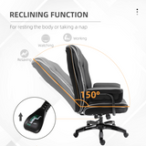 Piped PU Leather High Back Gaming Office Chair with 150° Recline & Rocking Function – Home Office Chair, Black