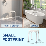 HOMCOM Adjustable Bath Chair Shower Stool with Suction Pads – Bathroom Safety Aid for the Elderly