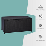 Outsunny Large Rattan Storage Box with Hydraulic Lift, 284L – Wicker Garden Chest, Outdoor Cabinet