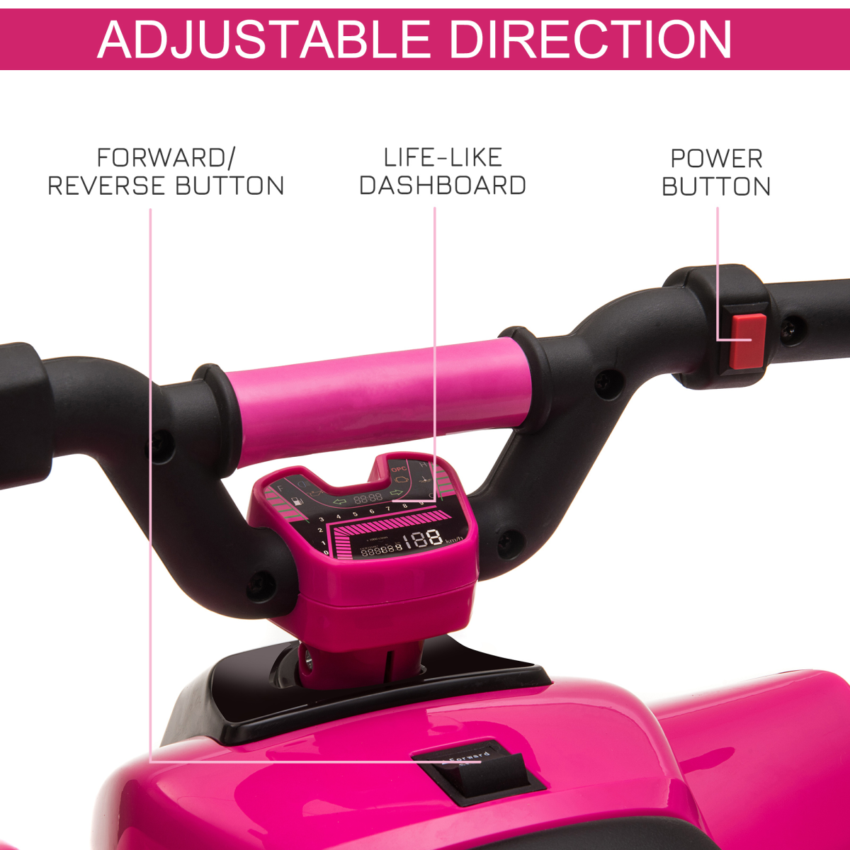 HOMCOM 6V Kids Electric Ride-On Car with Big Wheels – Forward & Reverse Toddler Toy Car for 18-36 Months, Pink