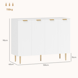 HOMCOM Sideboard Buffet Cabinet with Adjustable Shelves – Dining Room & Kitchen Storage, White