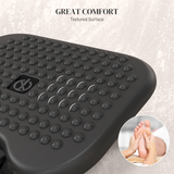 HOMCOM Adjustable Foot Rest with 3 Height Levels and 0–30° Angle – Textured Home Office Footstool, Black