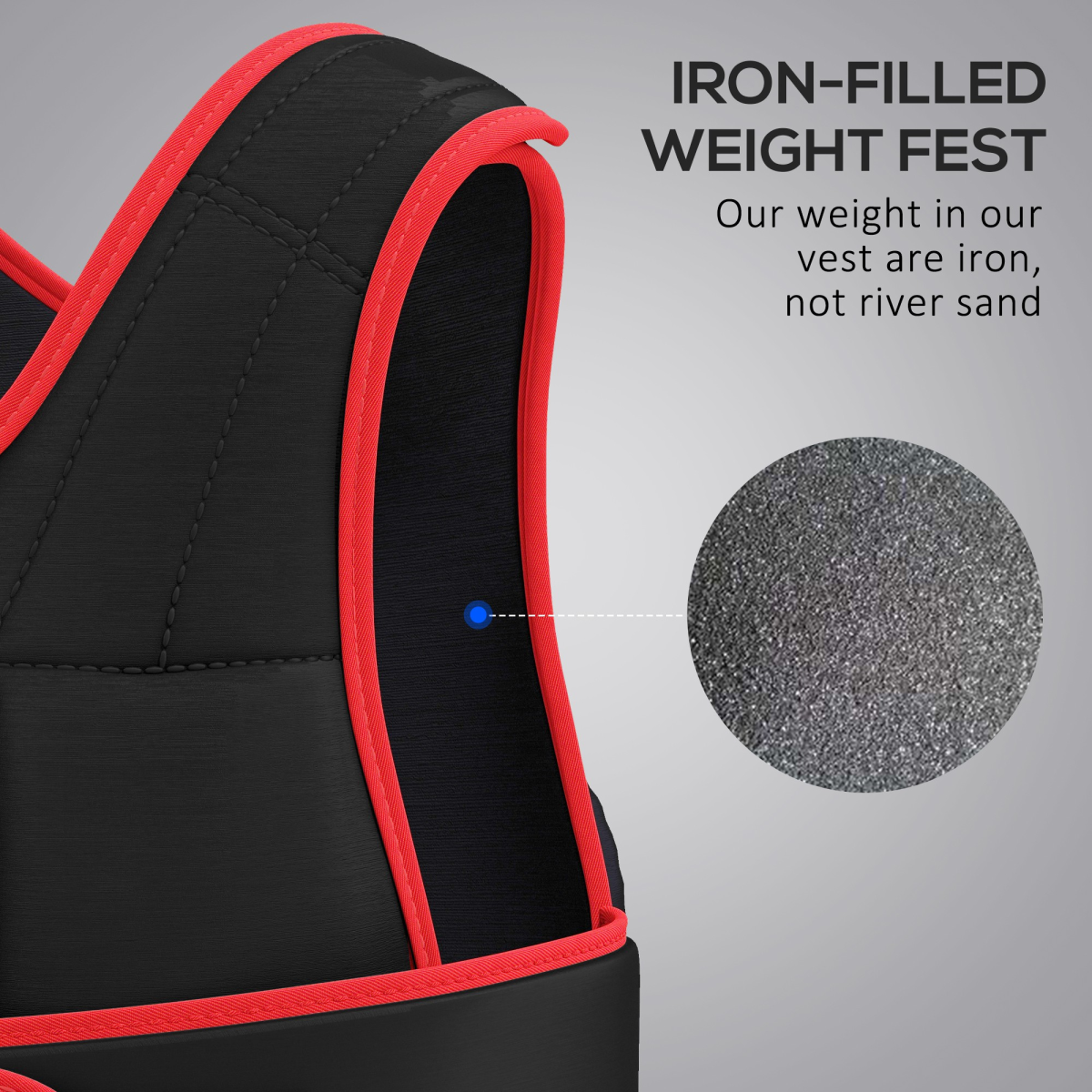 HOMCOM 20kg Adjustable Weighted Vest with Double Belt & Soft Padding – One Size Running & Gym Training Vest