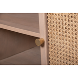 Valencia Cane & Mango Wood 4 Door Sideboard – Hand-Crafted Natural Storage Cabinet