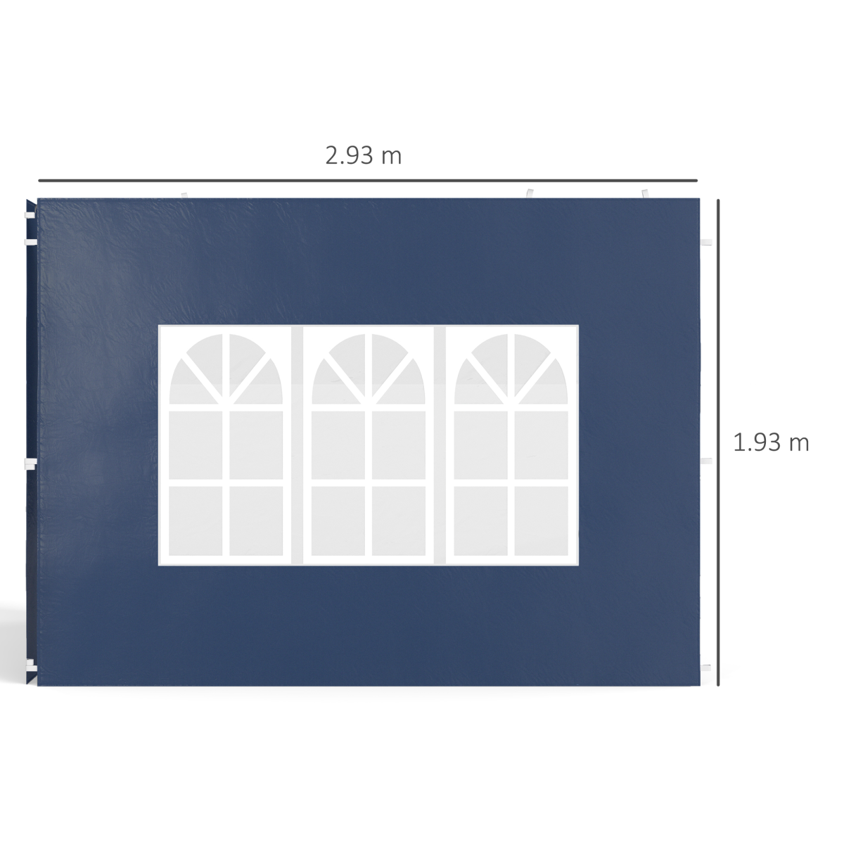 Outsunny Gazebo Side Panels with Windows, 2-Pack for 3x3m / 3x6m Canopy Frames – PE Plastic, Blue