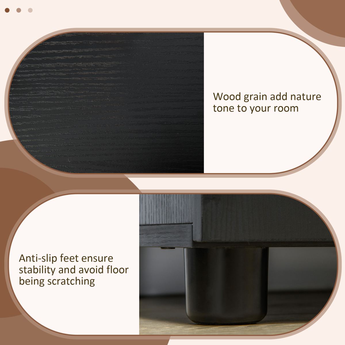HOMCOM 2-Tier Locking Office Storage Cabinet with Two Keys – Home Office File Storage, Black