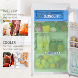 HOMCOM 91L Freestanding Under Counter Fridge with Chiller Box & Reversible Door – Kitchen, Office & Bar, White