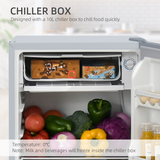 HOMCOM 91L Freestanding Under Counter Fridge with Reversible Door & Salad Drawer – Adjustable Shelves, Grey