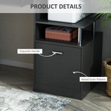 HOMCOM Wooden Computer Desk with Pull-Out Keyboard Tray, Storage Drawer & Printer Shelf