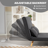 HOMCOM sofa bed metal frame and wooden legs