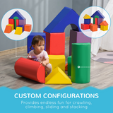 11-Piece Kids Soft Foam Puzzle Play Blocks Set – Learning Toddler Activity Toy in Mixed Shapes and Colours
