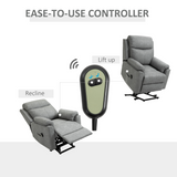 HOMCOM Electric Riser Recliner Power Lift Chair with Remote Control & Padded Seat – Supportive Armchair, Grey