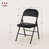 HOMCOM Set of 4 Padded Folding Chairs with Cushioned Seats & Steel Frame – Space-Saving Seating, Black