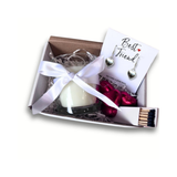 Aye Do Gifts Small Best Friend Gift Hamper with Heart Earrings, Vanilla Candle & Milk Chocolate Hearts