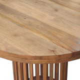 Artisan Furniture Ariella Solid Mango Wood Round Dining Table – Japanese-Inspired Design, Oak-Effect, Brown