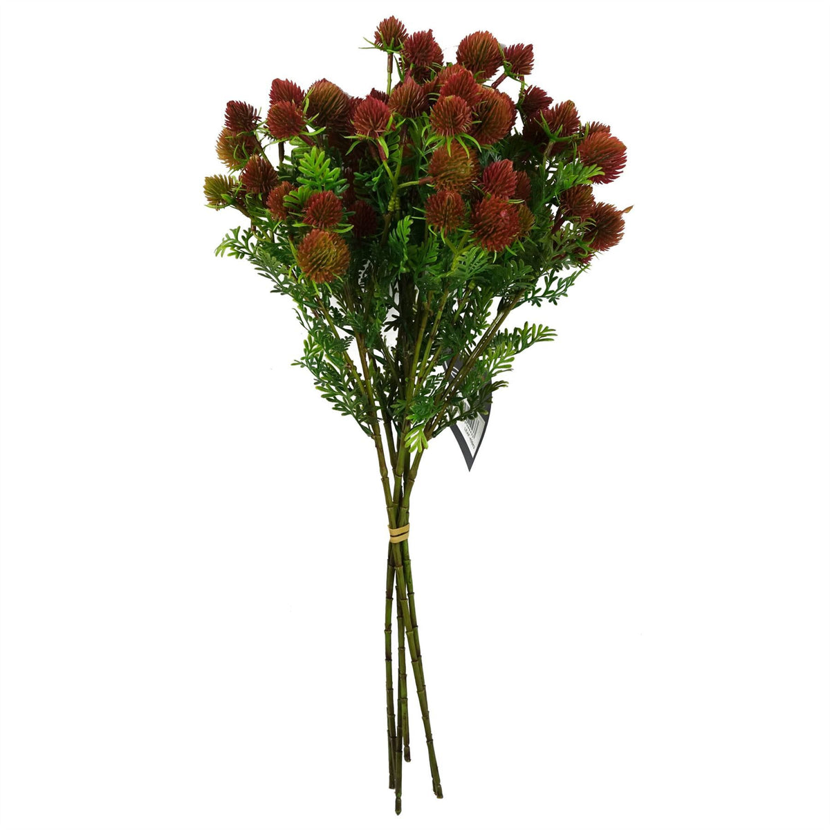 Leaf Artificial Craspedia Stems with Wired Shapable Stalks, Pack of 6 – 55cm Floral Arrangement Decor, Red