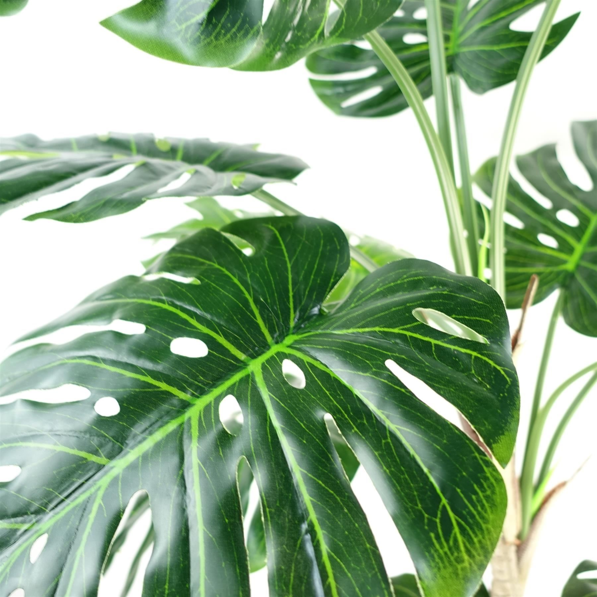 Luxury Artificial Monstera Plant 150cm with Copper Metal Planter – Realistic Faux Tree, Black Pot