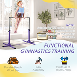 HOMCOM Adjustable Kids Gymnastics Horizontal Bar, 92-150cm – Steel Frame Home Gym Training Bar