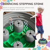 ZONEKIZ Kids Stepping Stones, 11 Piece Balance River Stones Set with Bouncing Stone – Indoor & Outdoor Obstacle Course