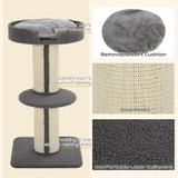PAWHUT 91cm Cat Tree with Sisal Scratching Post and Plush Top Perch – Kitten Activity Tower, Lamb Cashmere Style