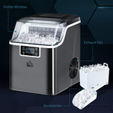 HOMCOM Countertop Ice Maker with Adjustable Cube Size, 20kg per Day – Compact Kitchen Appliance, Black