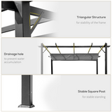 Aluminium Pergola Gazebo with Retractable Sliding Canopy – Adjustable Garden & Patio Shade, Grey