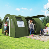 5-6 Person Two Room Camping Tent with 2000mm Waterproof Rating & Carry Bag – Family Tent, Green