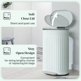 HOMCOM 30L Metal Pedal Bin with Soft-Close Lid and Removable Inner Bucket – Kitchen Waste Bin, Light Green
