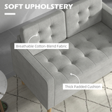 Modern Grey Loveseat Sofa in living room setting
