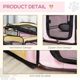 Soft Fabric Pet Playpen for Dogs, Cats, Puppies and Rabbits – 8-Panel Foldable Indoor and Outdoor Pen, Pink, Small