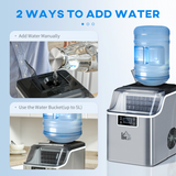 HOMCOM Countertop Ice Maker, 20kg in 24 Hours with 24 Cubes per Cycle – No Plumbing Required