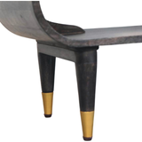 Artisan Furniture Solid Wood Curved Edge Media Unit with Brass-Tipped Legs – Velvet Mocha, Dark Brown