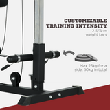 SPORTNOW Pull Up Station Power Cage with Lat Pull Down, Low Row Pulley & Adjustable Seat – Home Gym, Black