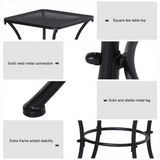 Outsunny 45cm Square Metal Bistro Table with Mesh Top & Curved Legs – Outdoor Patio Coffee Table, Black