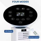 HOMCOM 10000 BTU Portable Air Conditioner with Remote, 4 Modes & 24H Timer – Bedroom & Office Cooling