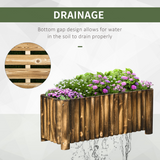 Outsunny Wooden Fir Raised Planter on 4 Feet – Flower Bed for Herbs & Vegetables, 100 x 40 x 40cm