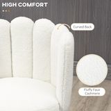 HOMCOM Faux Cashmere Breakfast Bar Stools with Backs & Footrests – Set of 2, Cream
