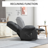 HOMCOM Heavy Duty Riser Recliner Lift Chair with Electric Recline & Handset Control – Dark Grey