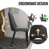 Scandinavian Faux Leather Dining Chair with Cut-Out High Back & Black Metal Legs – Padded Seat, 180kg Load